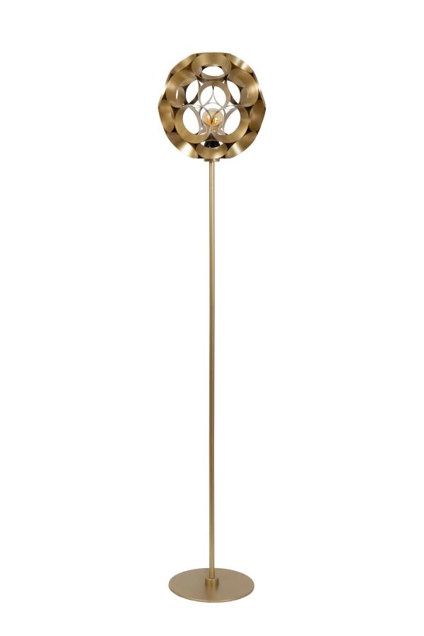 Lucide HANNELORE - Lampadaire - Ø 30 cm - 1xE27 - Or Mat / Laiton - éteint